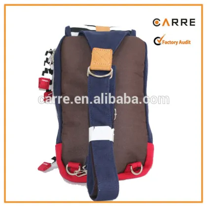 new design cotton canvas teenage girls chest bag pack