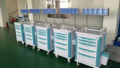 hospital abs trolley medical emergency trolley with drawers