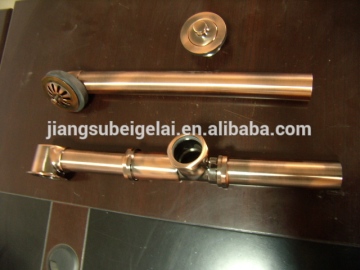 CUPC drain solid brass exposed overflow pop up plug drain for drop-in bath ORB