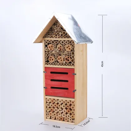 Hot Selling Outdoor Wooden Bee House with Rainproof Roof
