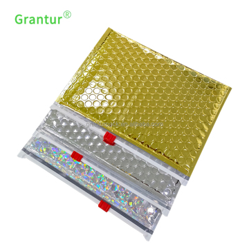 Metallic Coated Ziplock Bag with Slider Cushion Wrap Zip Bag