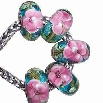 Large hole gemstone pandora beads, measuring 7x13mm