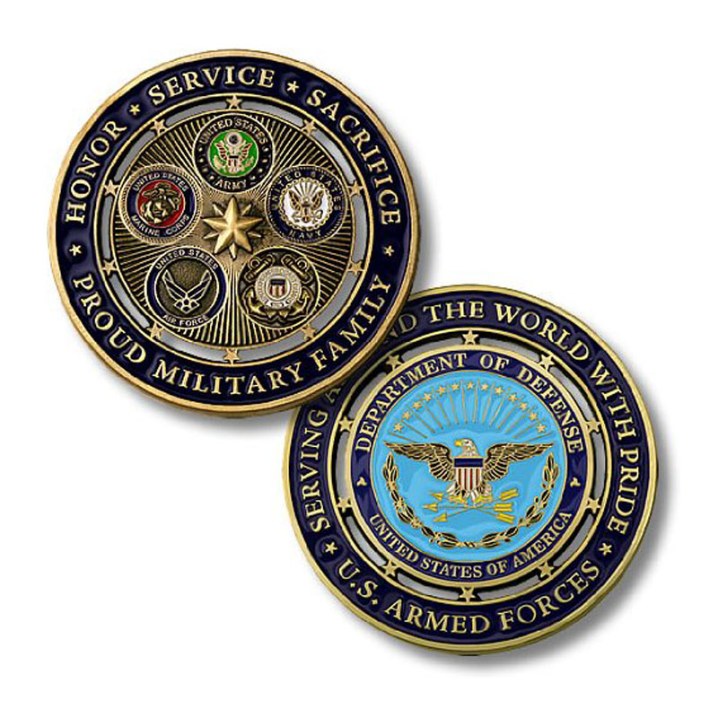 Proud Military Family Challenge Coin