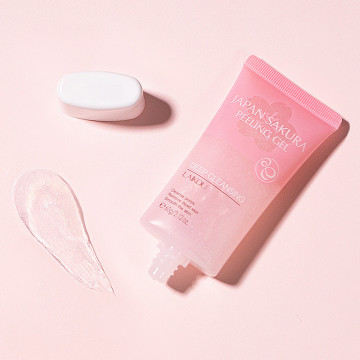 Laikou Peeling Face Scrub Gel - Feuchtigkeitsfeuchtigkeits -Whitening -Sakura -Formel für die Entfernung von Schwarzkopf und Akne