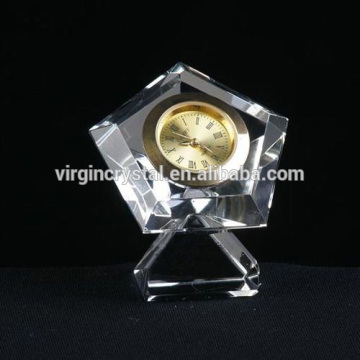 Crystal star table clock with clear base for Office Desktop Gifts in hot saling