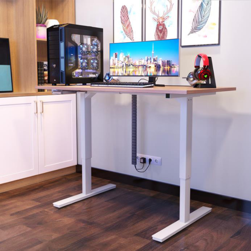 Ergonomischer höhenverstellbarer moderner Schreibtisch mit Stahlbeinen