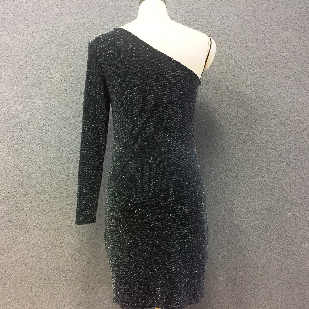 Women's polyester elastic knitted tight long dress