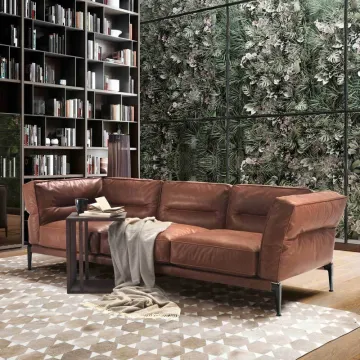 Modern Luxury Italian Leather Corner Sectional Sofa Set