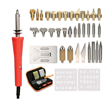 33PCS Wood Burning Kit: Comprehensive Set of Creative Tools Including a Soldering Stand and Pyrography Pen for Detailed Woodburn