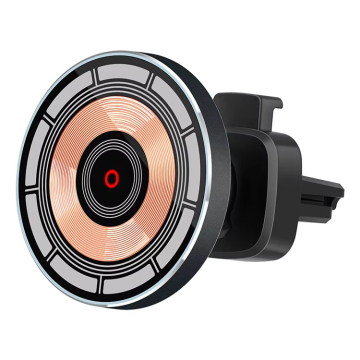 Aluminum Car Wireless Charger 15W Fast Charging Phone Holder for iPhone 14/15/Plus/13 Pro Max/12 Mini