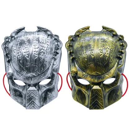 Predator Silver Mask with Red Ribbon