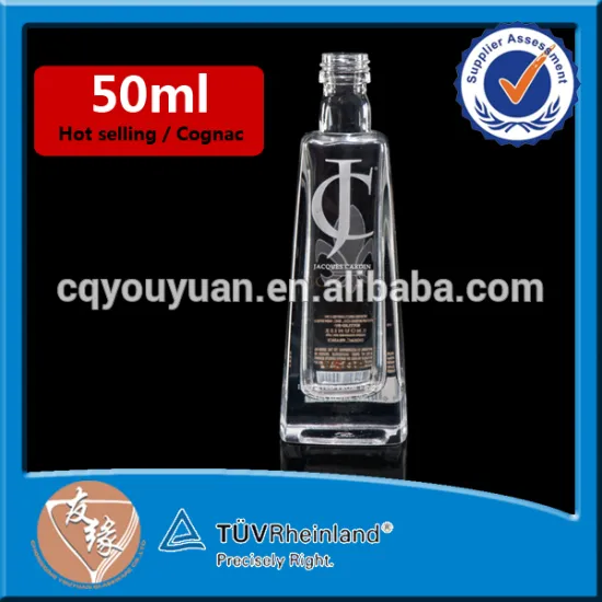 factory wholesale screw sealing type personalized high flint xo brandy bottles 50ml