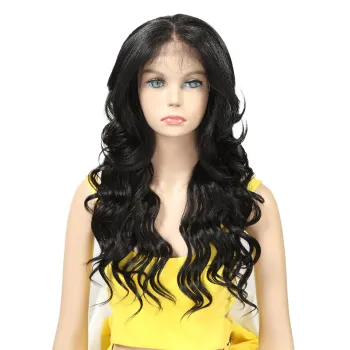 Magic Hair Loose Wavy Hair 24 Inch Heat Resistant Fiber Lace Front Wigs Synthetic Lace Front Wigs For Black Women
