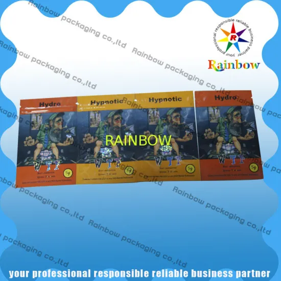 Colorful Plastic Pouches Packaging , Herbal Incense Bag