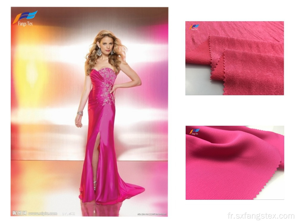 Crêpe Satin 100% polyester 75D * 150D Tissus de robe pour dames