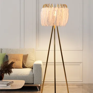 Modern LED Floor Lamps: Stylish Ostrich Feather Design for Living Rooms and Bedrooms