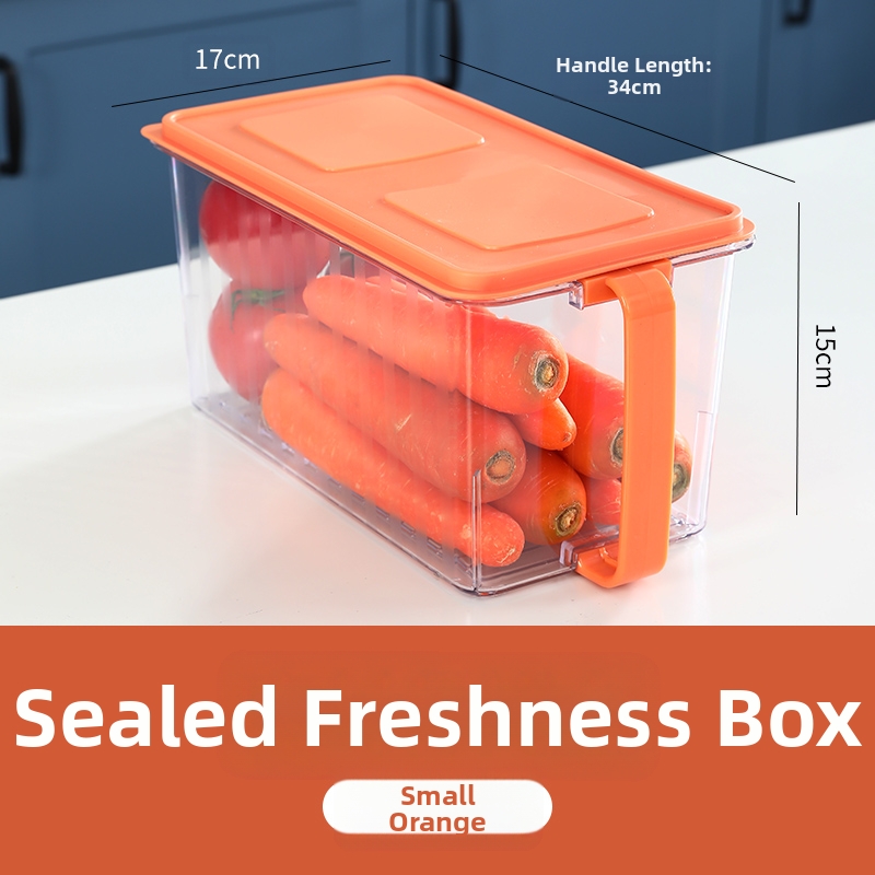 水切りカゴなしのオレンジの小型収納ボックスです。
