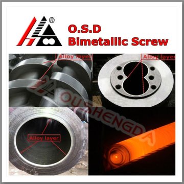 Bimetallic extruder สกรูคู่ท่อพีวีซีบาร์เรล
