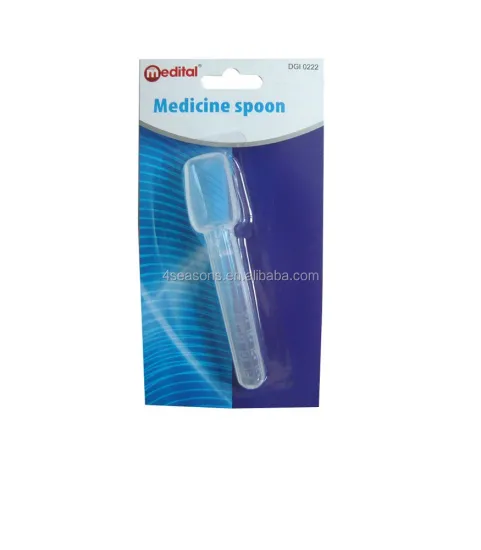 Food-Grade 2-TSP Transparent Plastic PS Medicine Measure Spoon