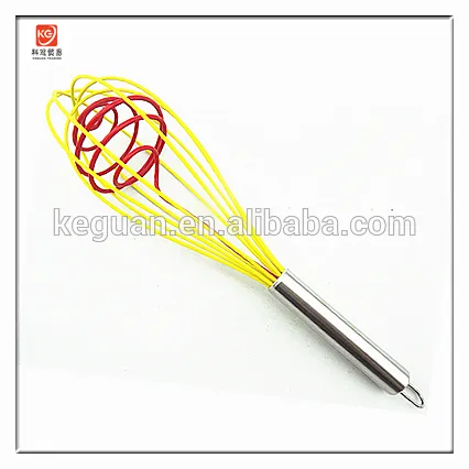 WP-077 nice design tube hollow stainless steel handle silicone egg beater