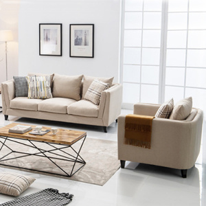 3-Piece Five Seater Linen Upholstered Sofa Set