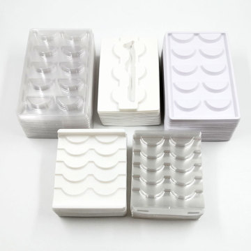 NEW wholesale price 50pcs Eyelashes plastic Trays white Transparent 25mm Mink Lashes Tray Holder Empty rectangle eyelash Trays