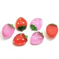 Wholesale 15*19*9mm Flat back Strawberry Shaped Resin Cabochon Handmade Craft Phone Decoration Beads Charms