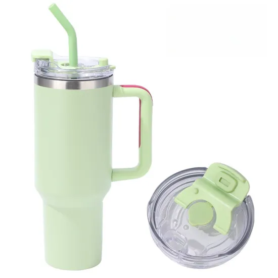 40oz Insulated Tumbler with MagSlider Lid, Handle & Straw: Your Ultimate Reusable Sipping Solution