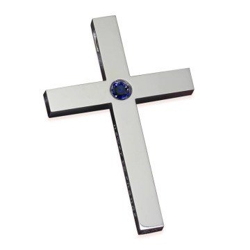 18K Gold Plated Cross Necklace with Mossanite, 925 Sterling Silver Charms for Men and Women