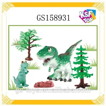 Kids Dinosaur Set 9 Inch Dinosaur With 5 Inch Dinosaur Stone And Tree