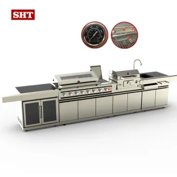 Waterproof Stainless Steel Steak BBQ Kitchen Cabinet Charcoal Gas Grill