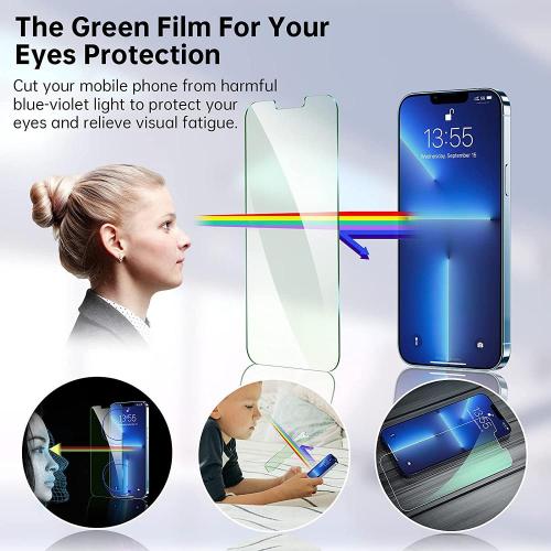 Green iPhone Electroplate Tempered Galss Screen Protector