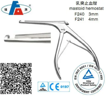 Mastoid hemostat forceps, Ear instruments