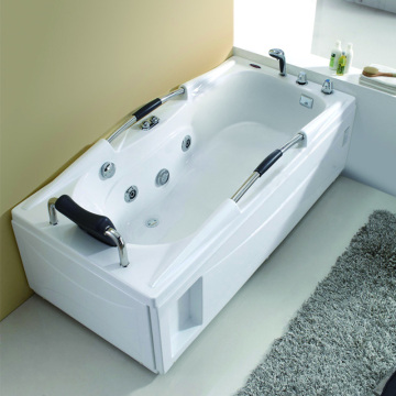 67-Inch Freestanding White Acrylic Massage Whirlpool Bathtub with Waterfall - Hot Sale Indoor Bathroom Villa Feature