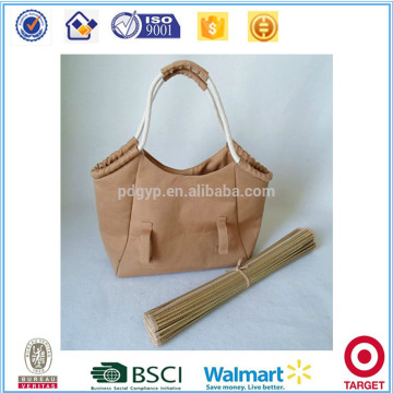 2014 hot sale single color canvas women beach bag