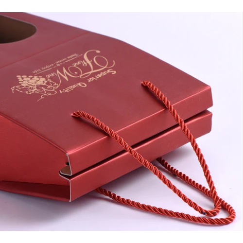 Portable Strong Corrugated Material paper wine gift box