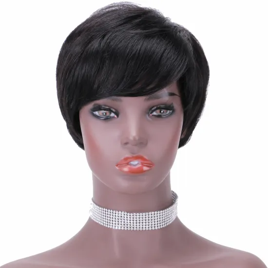 wholesale pixie short ombre bob with bangs 100% natural brazilian peruvian malaysian virgin human hair wigs for black woman