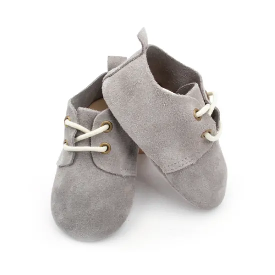 Wholesale Grey Oxford Shoes Baby Leather Shoes for Baby