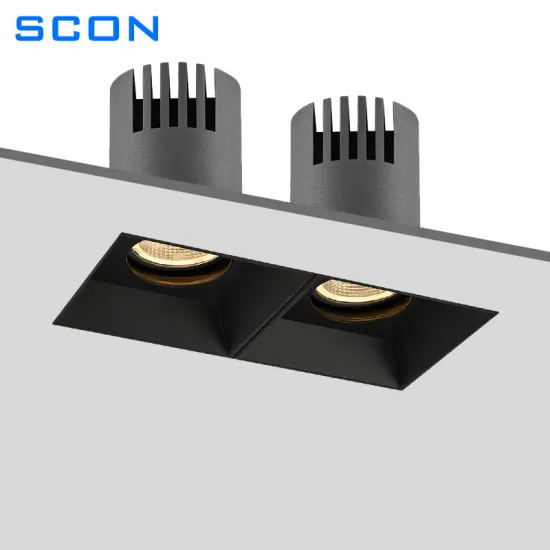 SCON Modern Recessed Rimless LED Square Spotlight, 14W, Energy Saving Office Lighting