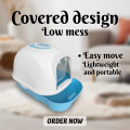 Large Cat Toilet Box High Sided Deep Litter Pan Spacious Interior Easy Cleaning Anti Tracking Durable Plastic
