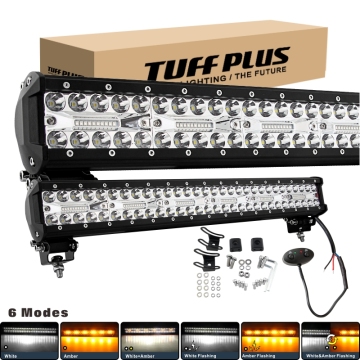 Tuff Plus 6 Model 22in IP68 IP69K Waterproof Flashing Light Bar with Remote Control (Amber and White LED)