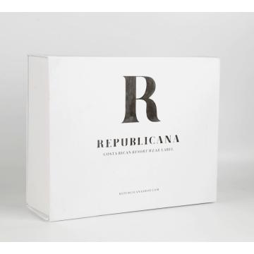 Luxury custom cardboard magnetic closure white gift box