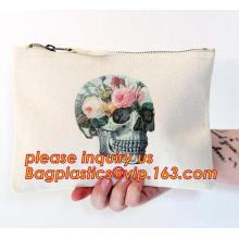 creative cotton canvas zipper travel pouch cosmetic bag, Cotton Cosmetic Bag with Zipper Closure