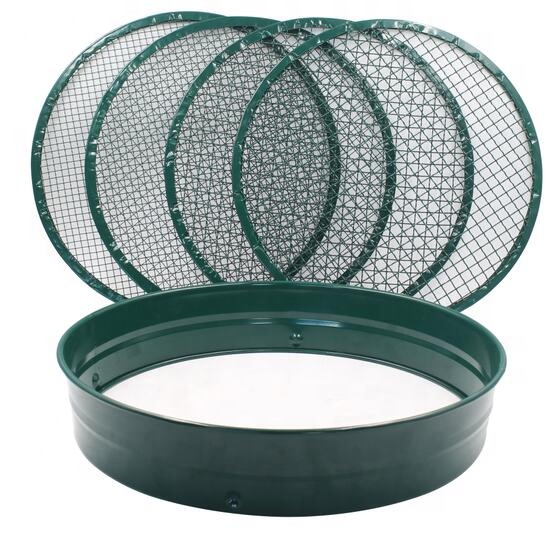 Garden metal sieves with replaceable meshes