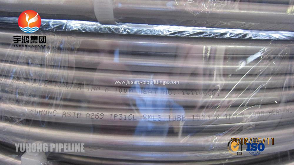 Stainless Steel Coil Tubing ASTM A269 TP316L,TP316Ti ,TP321,TP347H,TP904L, Bright Annealed , Coil form