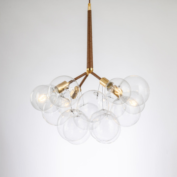 LEDER Clear Glass Flower Chandelier