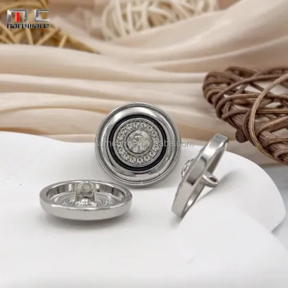 Exquisite Black Alloy Buttons with Diamond Inlays for Women's Clothing