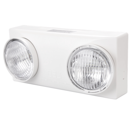 White Doubl Heads Emergency Light