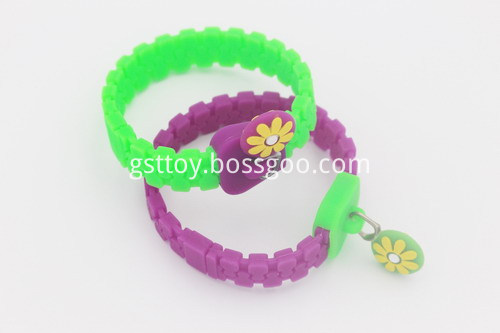 Flower Charmed Zipper Band Bracelets-1