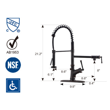 Edelstahl schwarz moderner Küchenwasser Wasserhahn